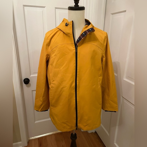 PENDLETON Hooded Rain Jacket Yellow/Goldenrod Aztec Lining W XL Water Repellent - Picture 2 of 16